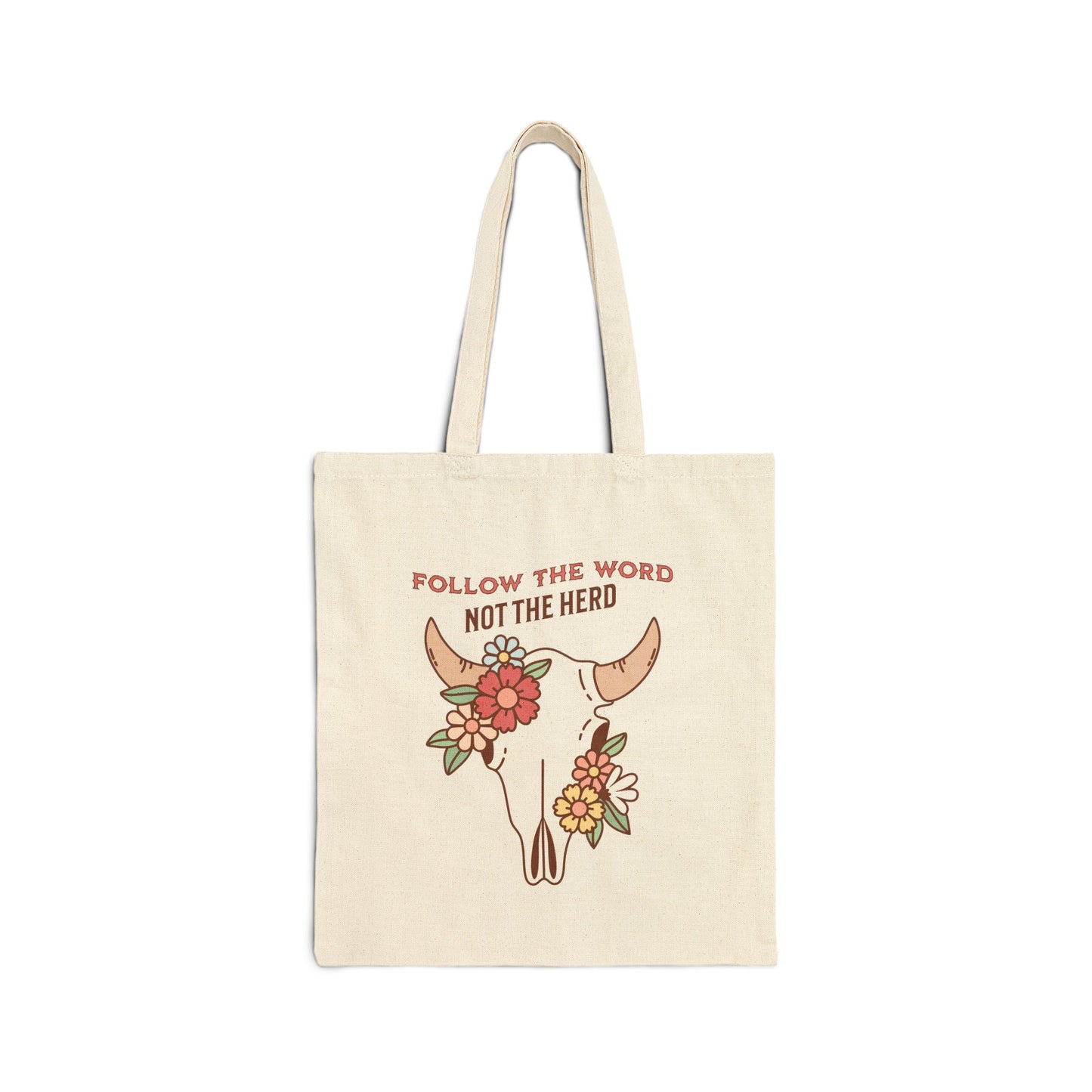 “Follow the Word, Not the Herd” Tote Bag – Western Faith Statement Bag