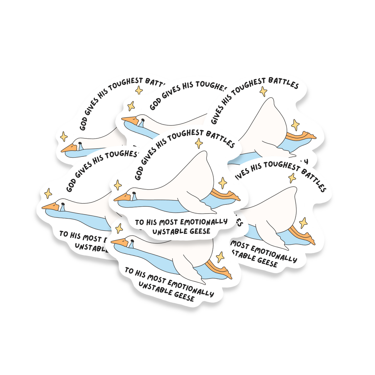 Emotionally Unstable Silly Goose Sticker – Funny Faith Waterproof Vinyl