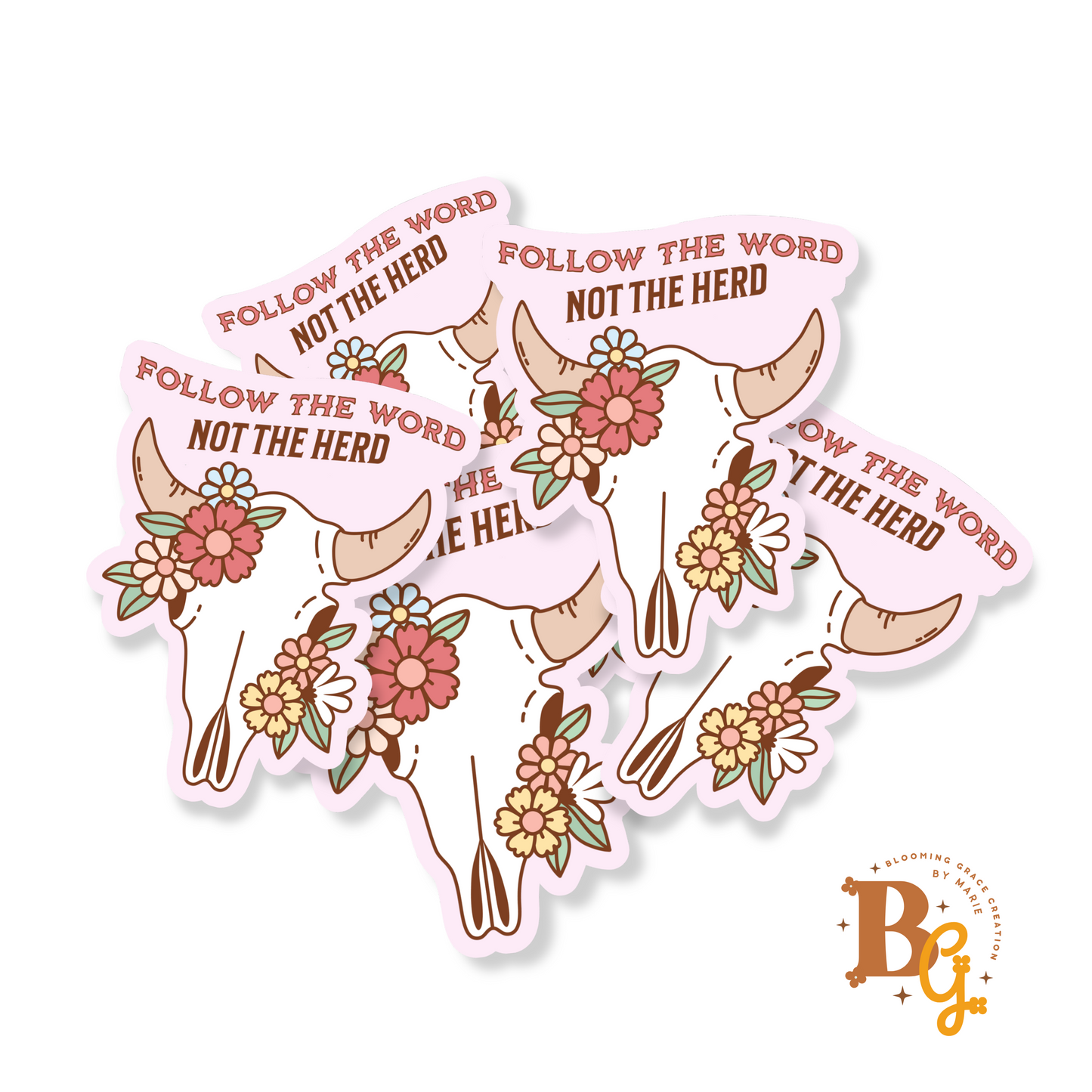 “Follow the Word, Not the Herd” Waterproof Vinyl Sticker – Faith-Based Design