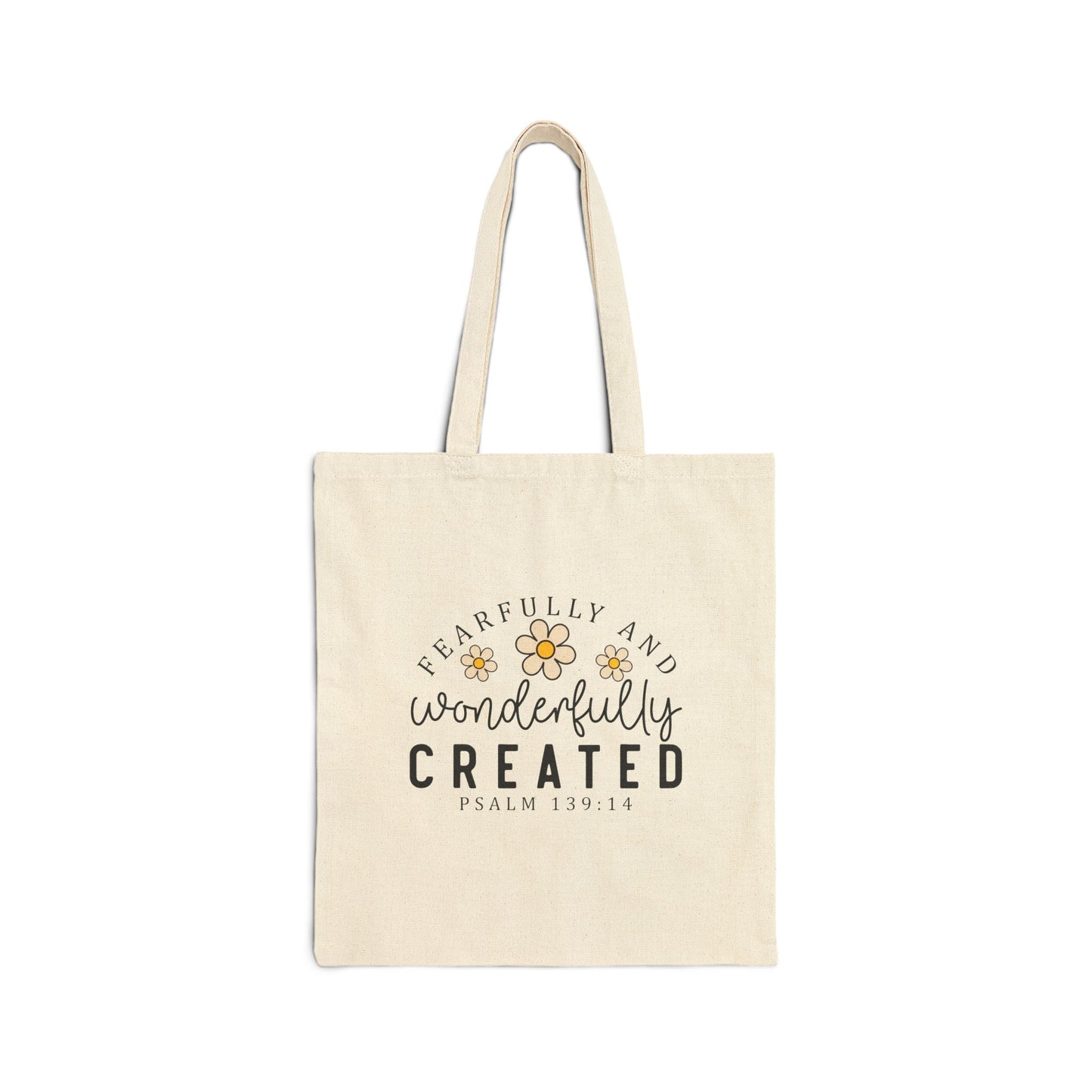 Fearfully & Wonderfully Created Tote Bag – Psalm 139:14 Scripture Bag