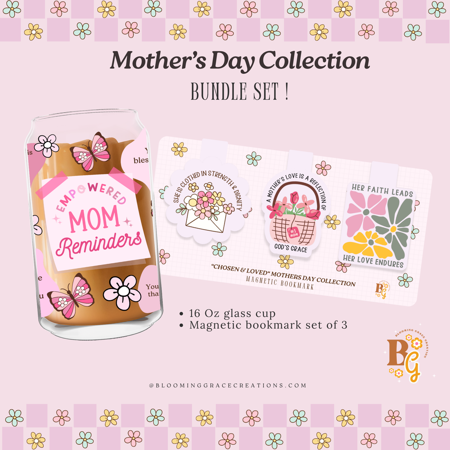 Chosen & Loved Mother’s Day Gift Bundle – Empowered Mom Reminder Cup + Bookmark Set