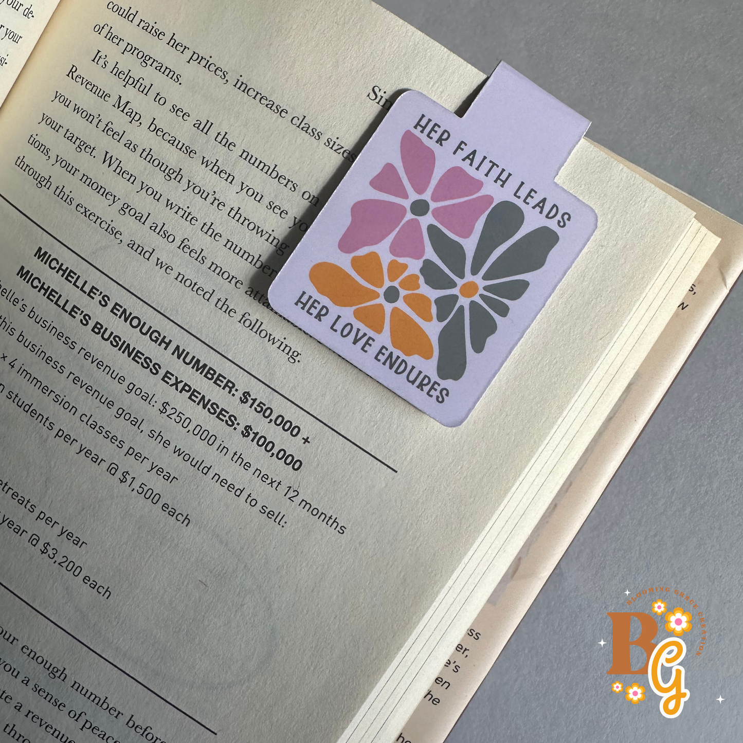 Her Faith Leads Magnetic Bookmark – Christian Gift for Moms (English & Spanish Options)