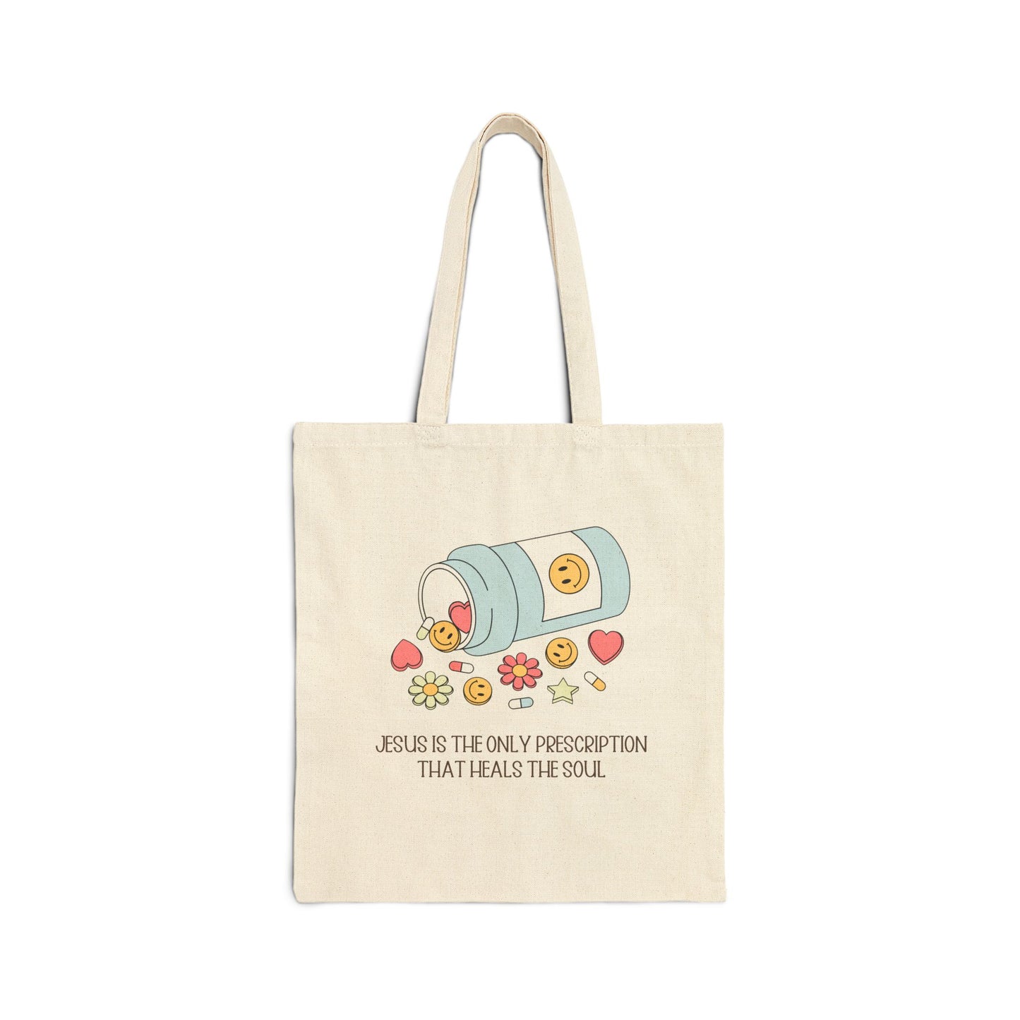 “Jesus Is the Only Prescription” Tote Bag – Faith Over Fear Design