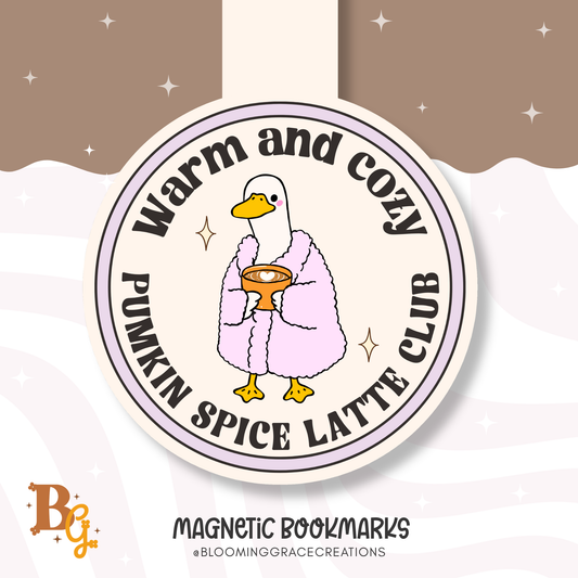 Warm & Cozy Pumpkin Spice Latte Magnetic Bookmark