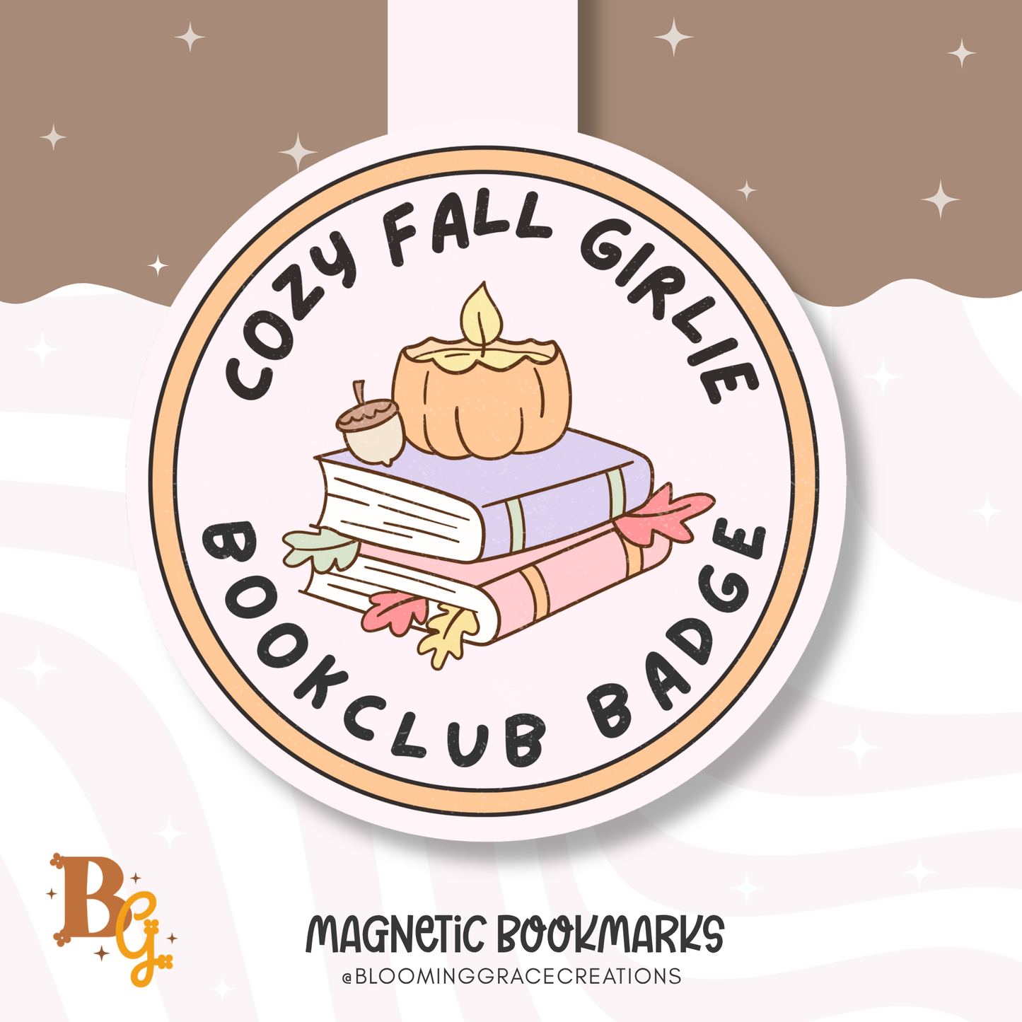 Cozy Fall Girlie Book Club Magnetic Bookmark