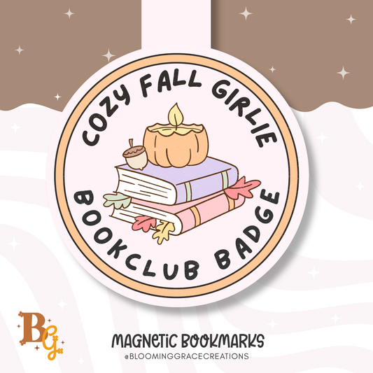Cozy Fall Girlie Book Club Magnetic Bookmark