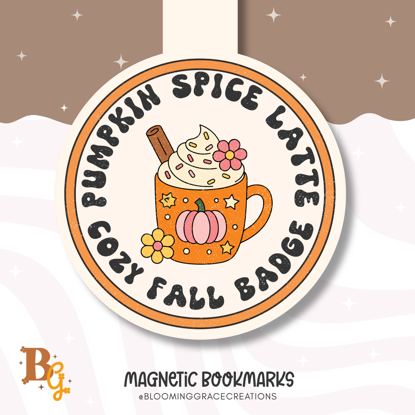Hey Pumpkin Cozy Fall Magnetic Bookmark