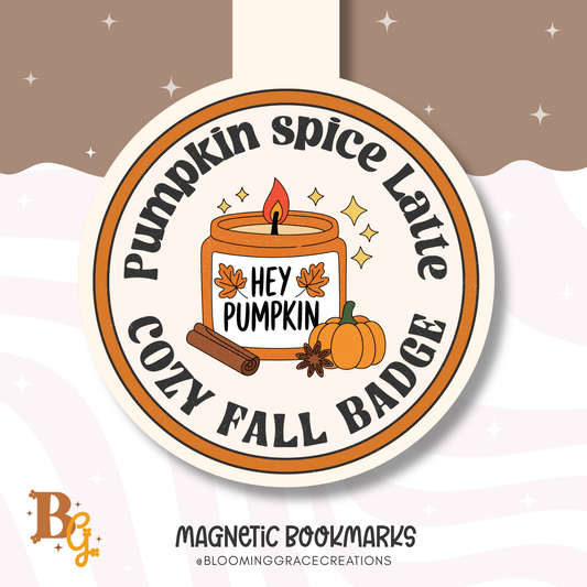 Hey Pumpkin Cozy Fall Magnetic Bookmark