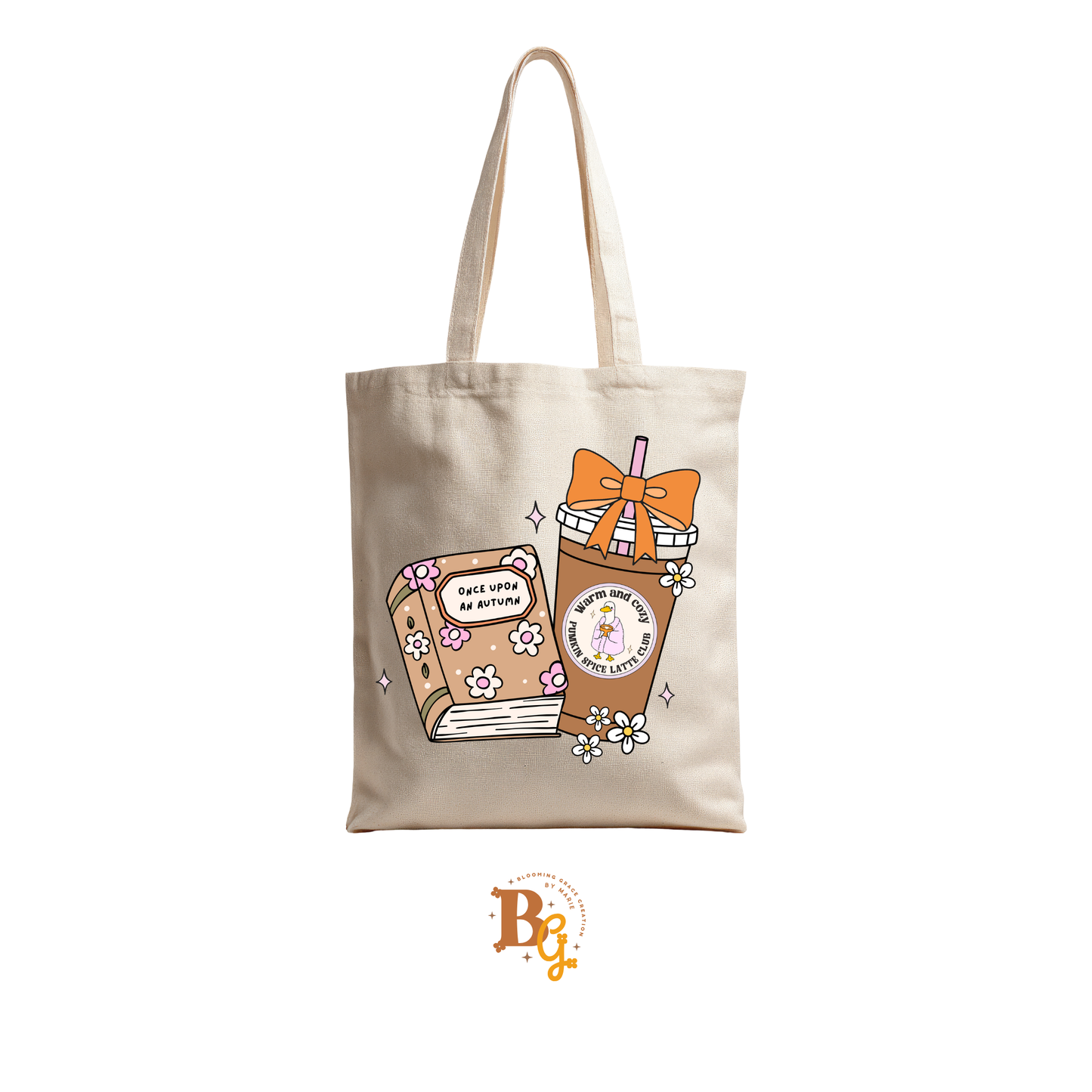 Warm & Cozy Pumpkin Spice Bookish Tote Bag