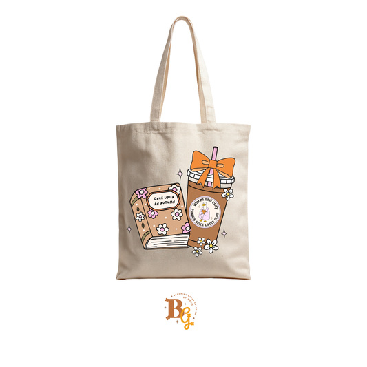 Warm & Cozy Pumpkin Spice Bookish Tote Bag