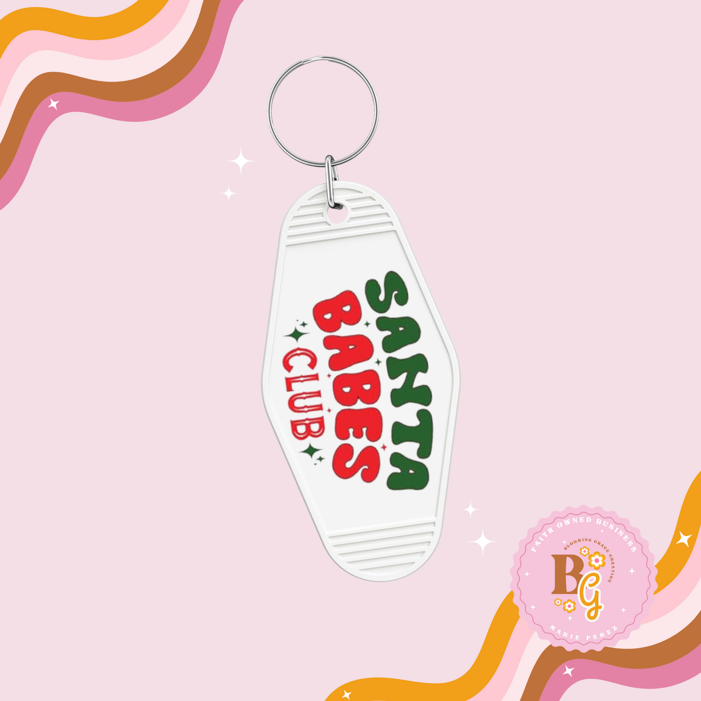 "Santa Babes club" Christmas Motel keychain